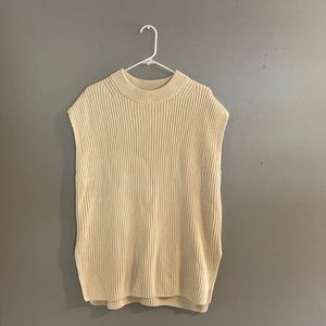 H&M sweater vest, longer length, size large, cream color